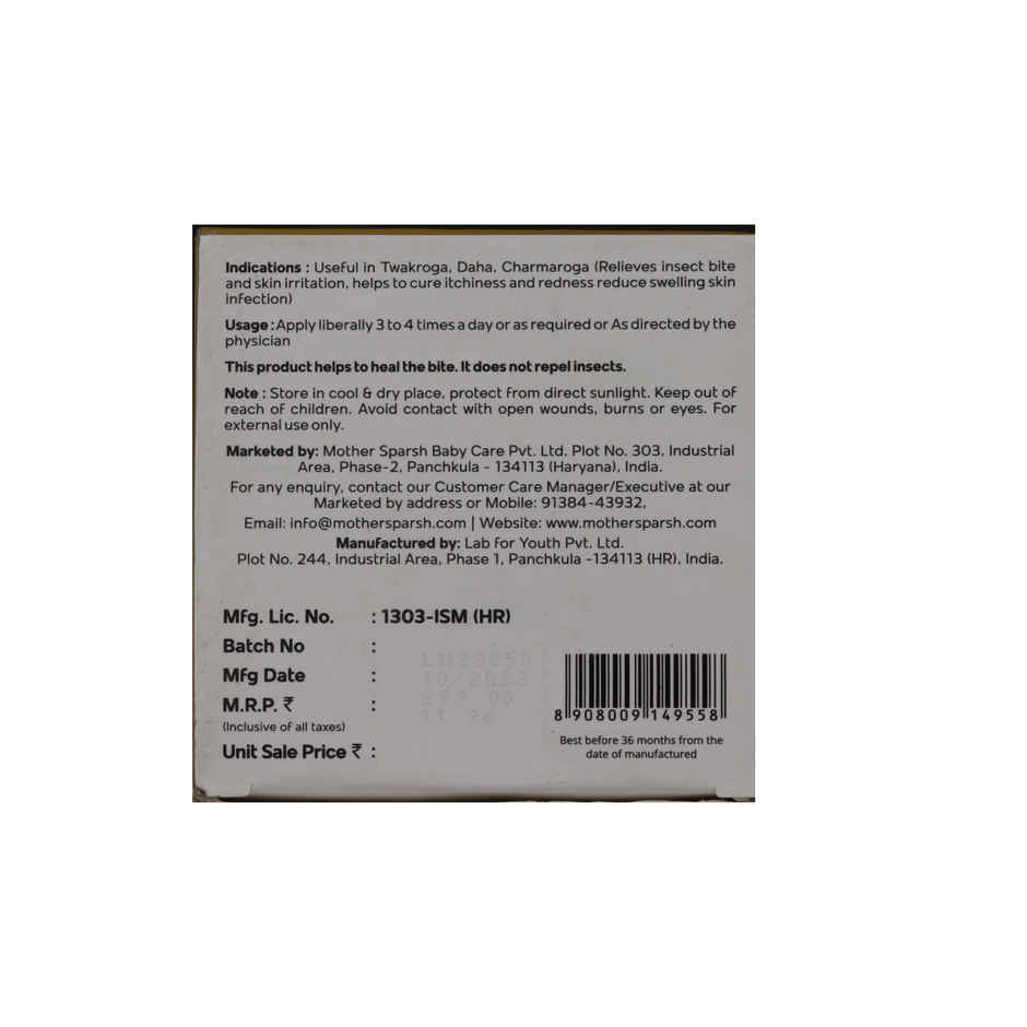 Mother Sparsh After Bite Turmeric Balm For Rashes And Mosquito Bites