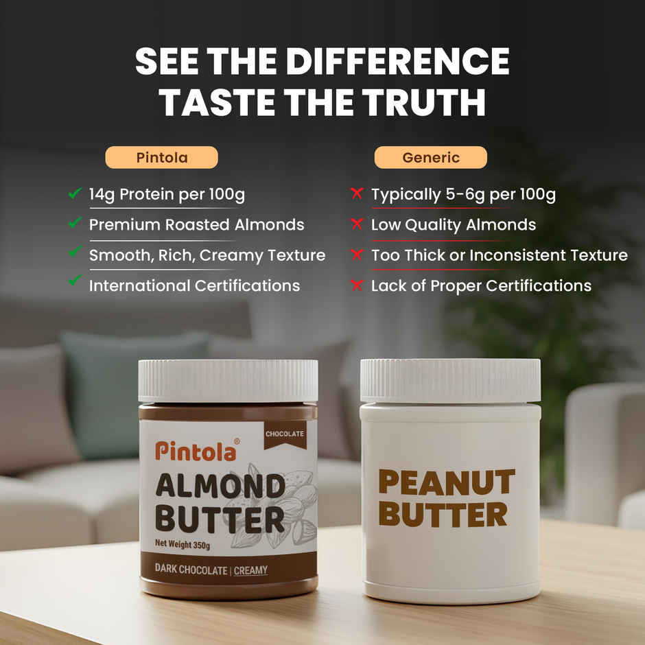 Pintola Almond Choco Spread Creamy High Protein & Fiber Gluten & Cholesterol Free