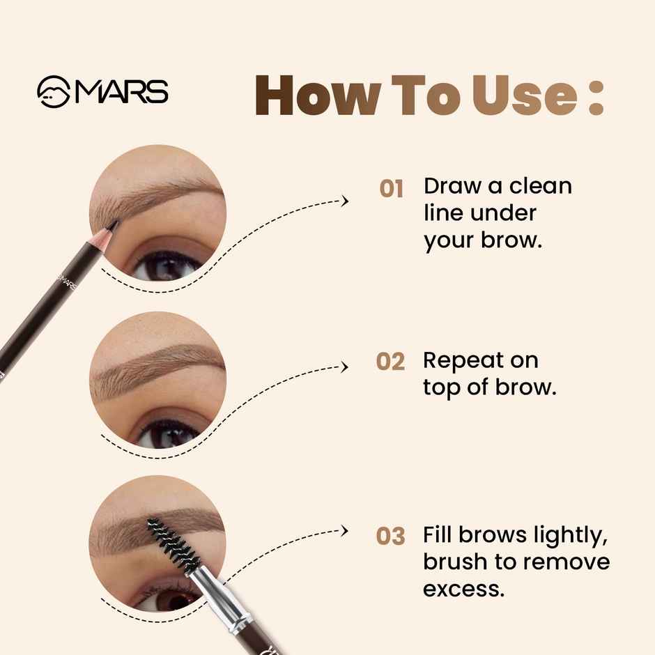 MARS Cosmetics Brow Better Eyebrow Pencil With Spoolie | Black