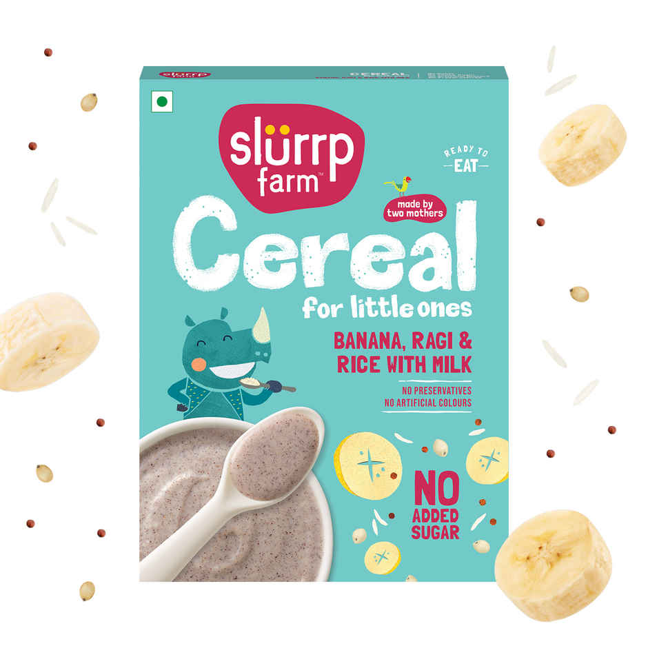 Slurrp Farm Cereal for Little ones | Banana, Ragi and Rice with Milk