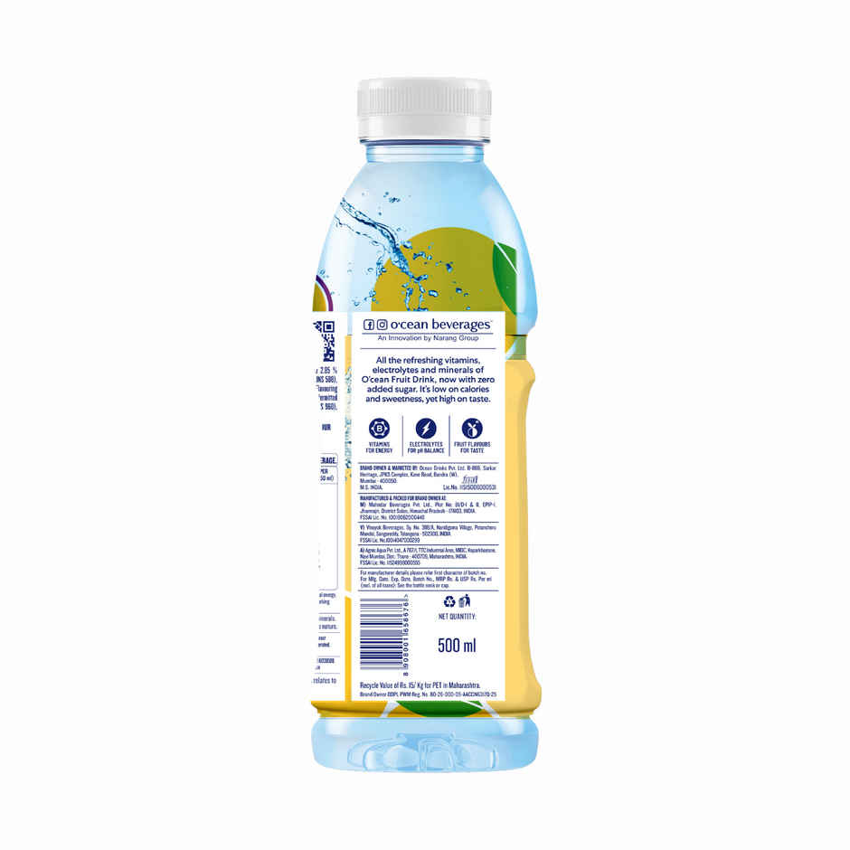 O'cean Beverages Fruit Water Zero Edition Mango & Passion Flavour