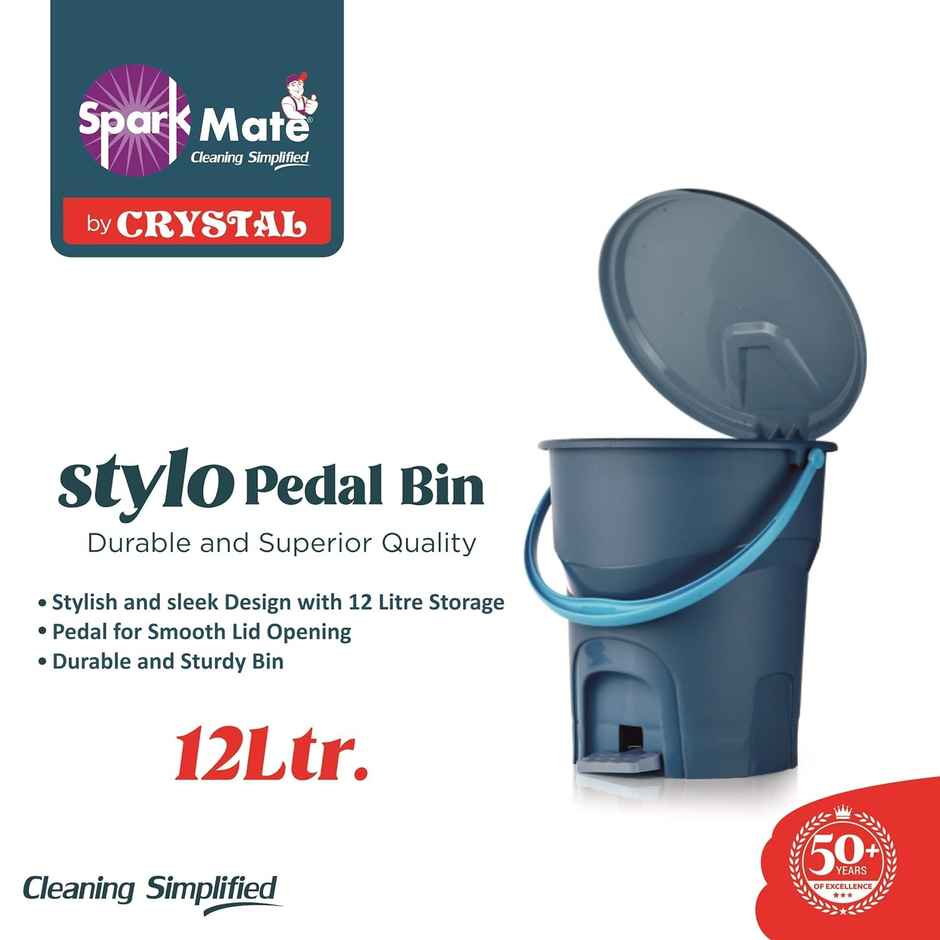 Sparkmate By Crystal Stylo Pedal Bin 12 Litre | Assorted