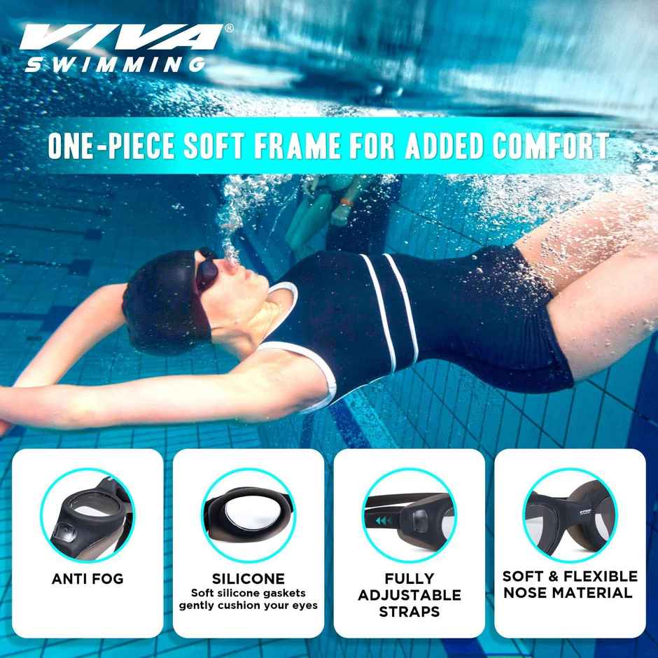 Vector X Viva Sports 200 Swimming Goggles (Black)