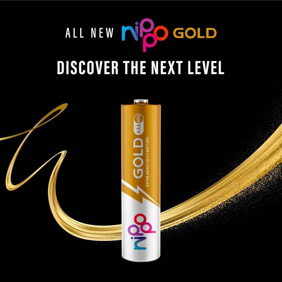 Nippo Gold Carbon Zinc AAA Batteries | Pack of 4