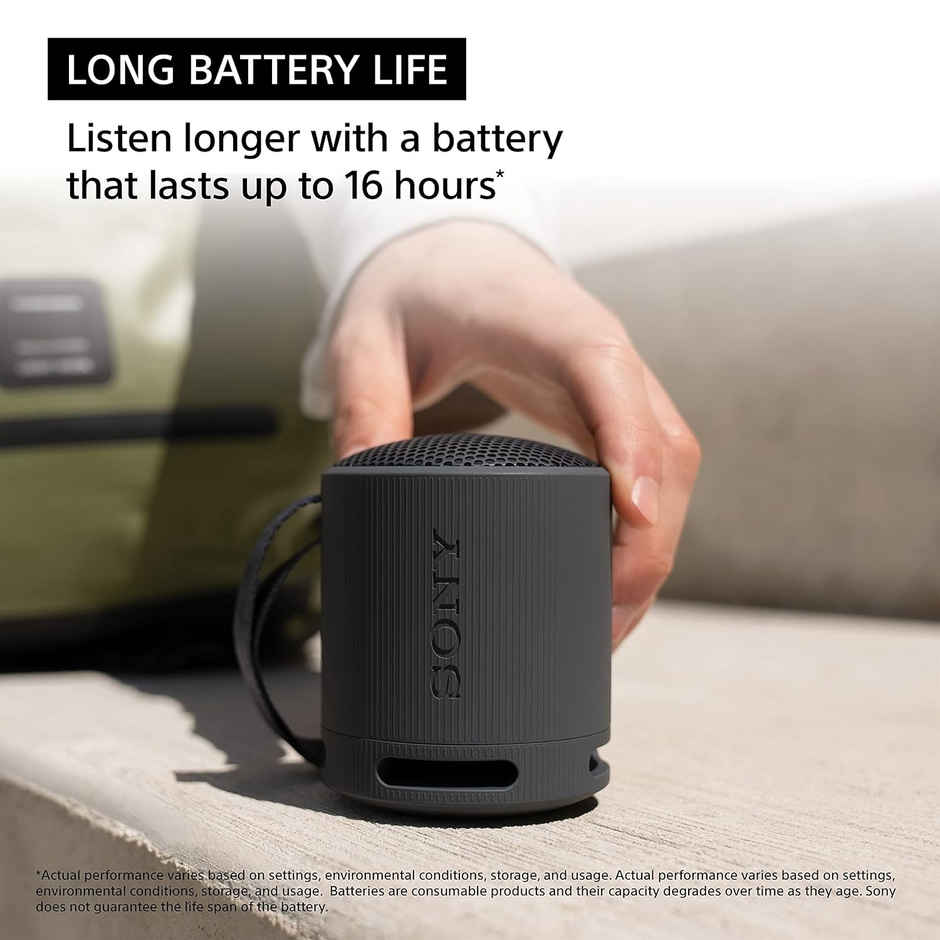 Sony SRS-XB100 Wireless Bluetooth Portable Super-Compact Speaker | Hands-Free Calling | Gray