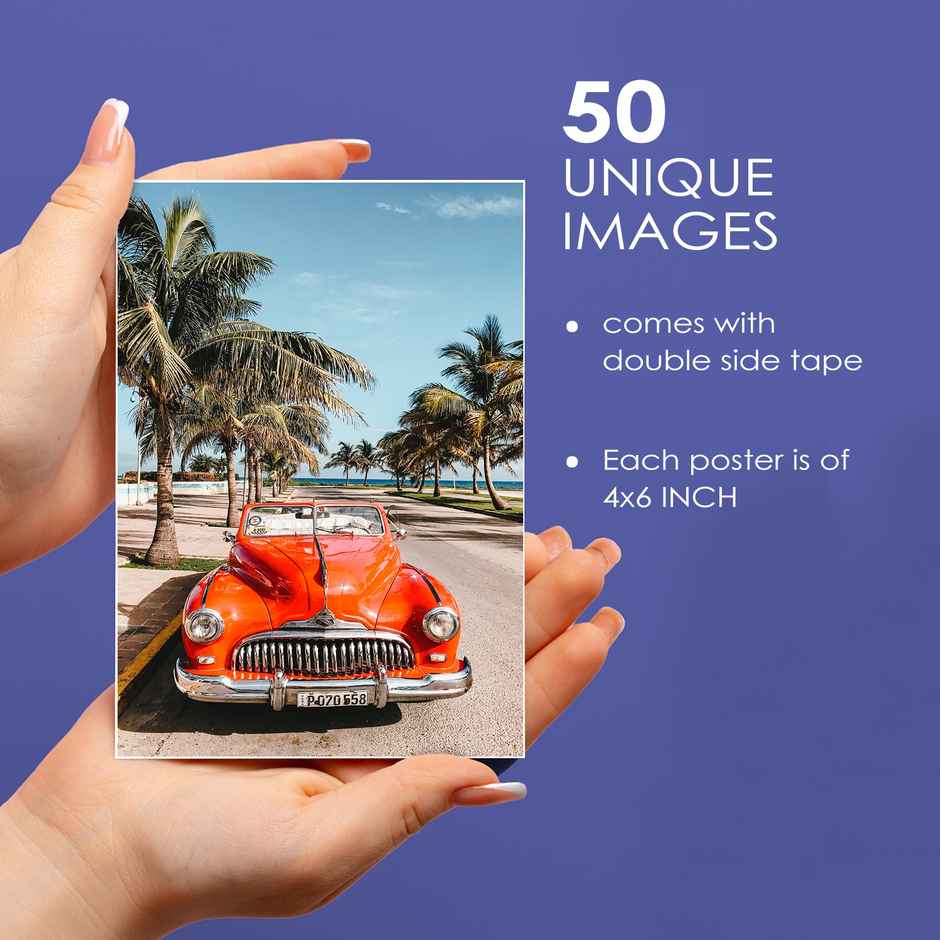 Paper Plane Design Beach Wall Posters Collage 50 Pieces (4 Inch X 6 Inch) D3