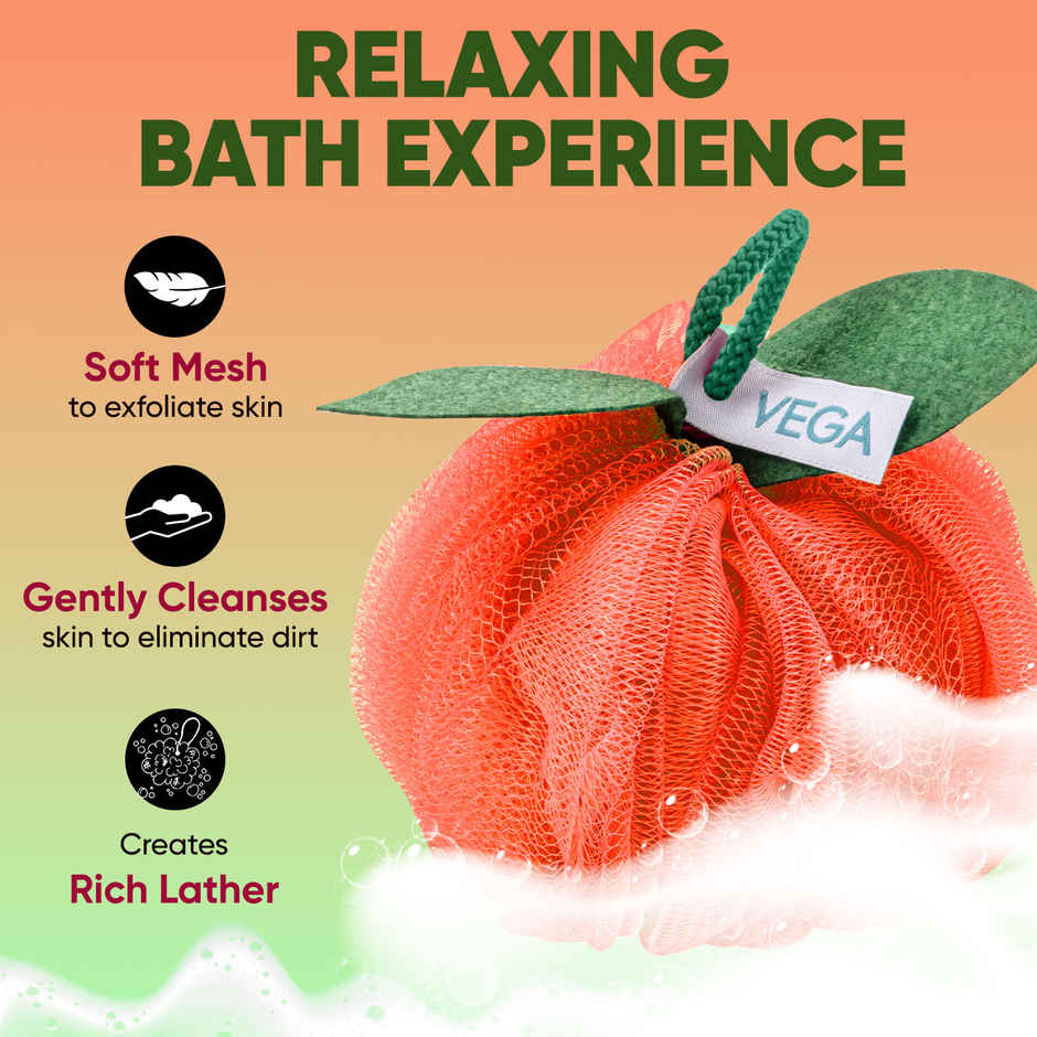 VEGA Orange Sponge, Bath Shower Loofah for Women and Men, (BA-3/10)