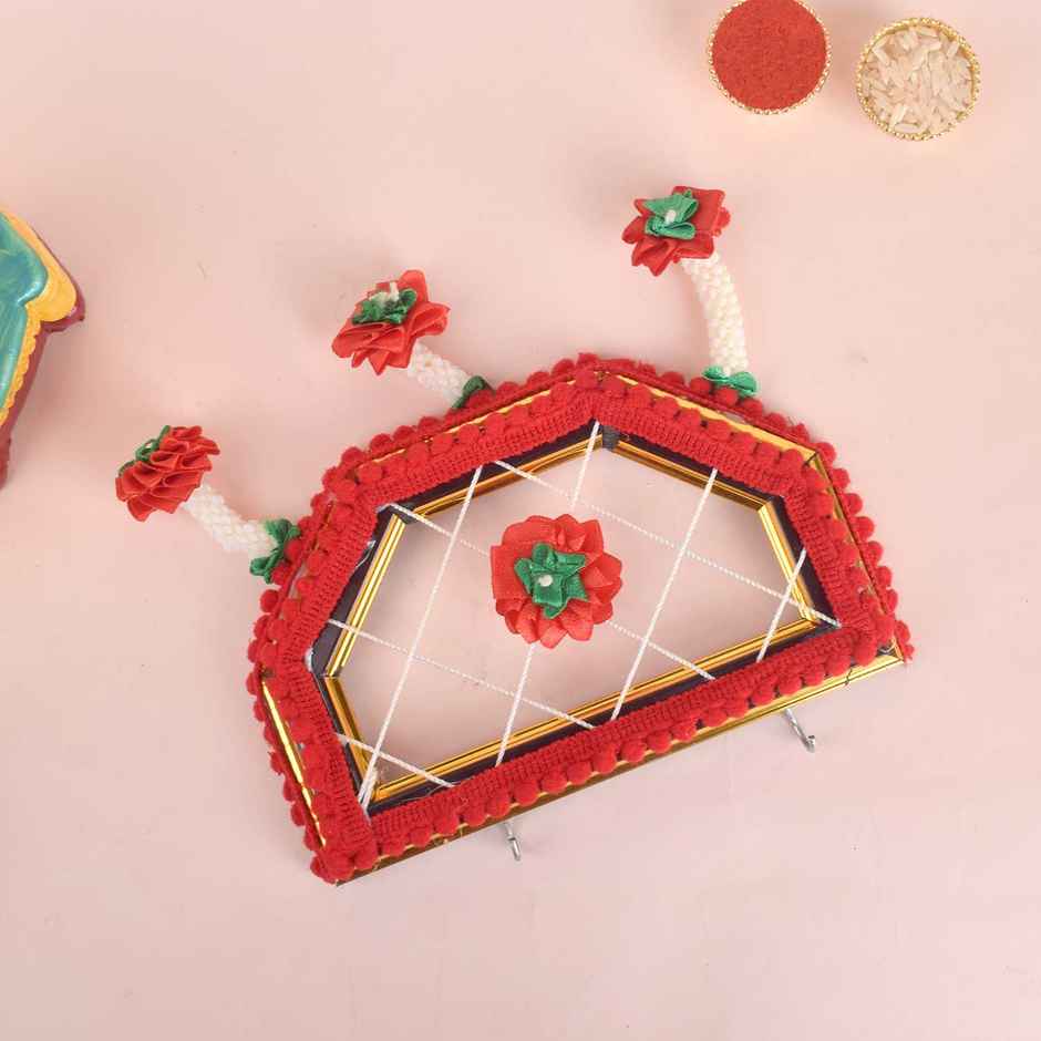 Astonishing Ganesha Phool Bangla | Red | 8 inch | Satvik