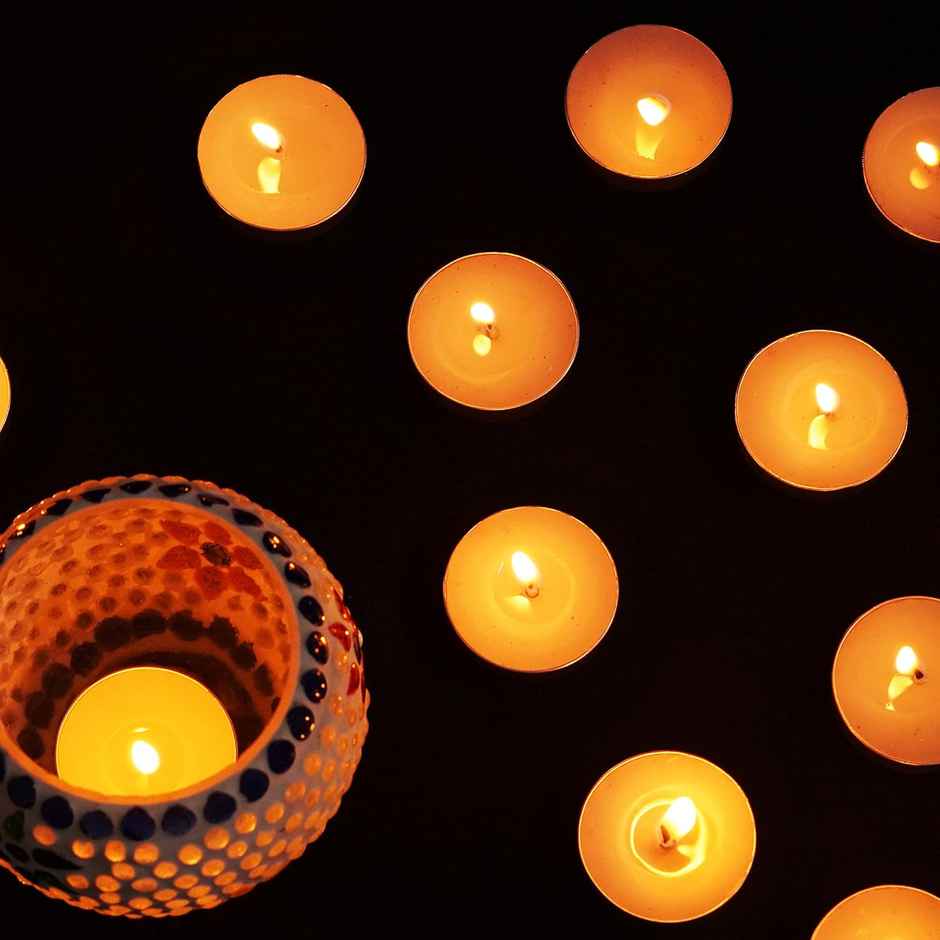 Smokeless Wax Tealight Candles | Set Of 40 | For Decorations | Asian Aura
