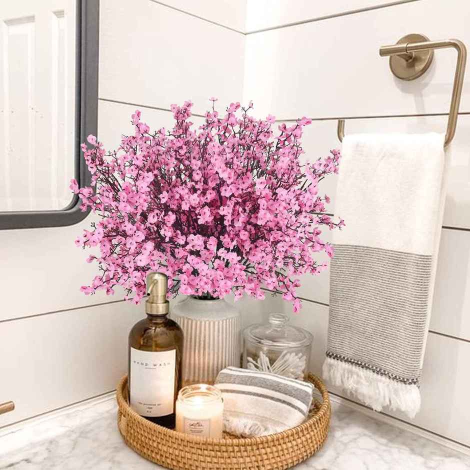 Tied Ribbons 5 Pcs Artificial Baby Breath Gypsophila Flowers