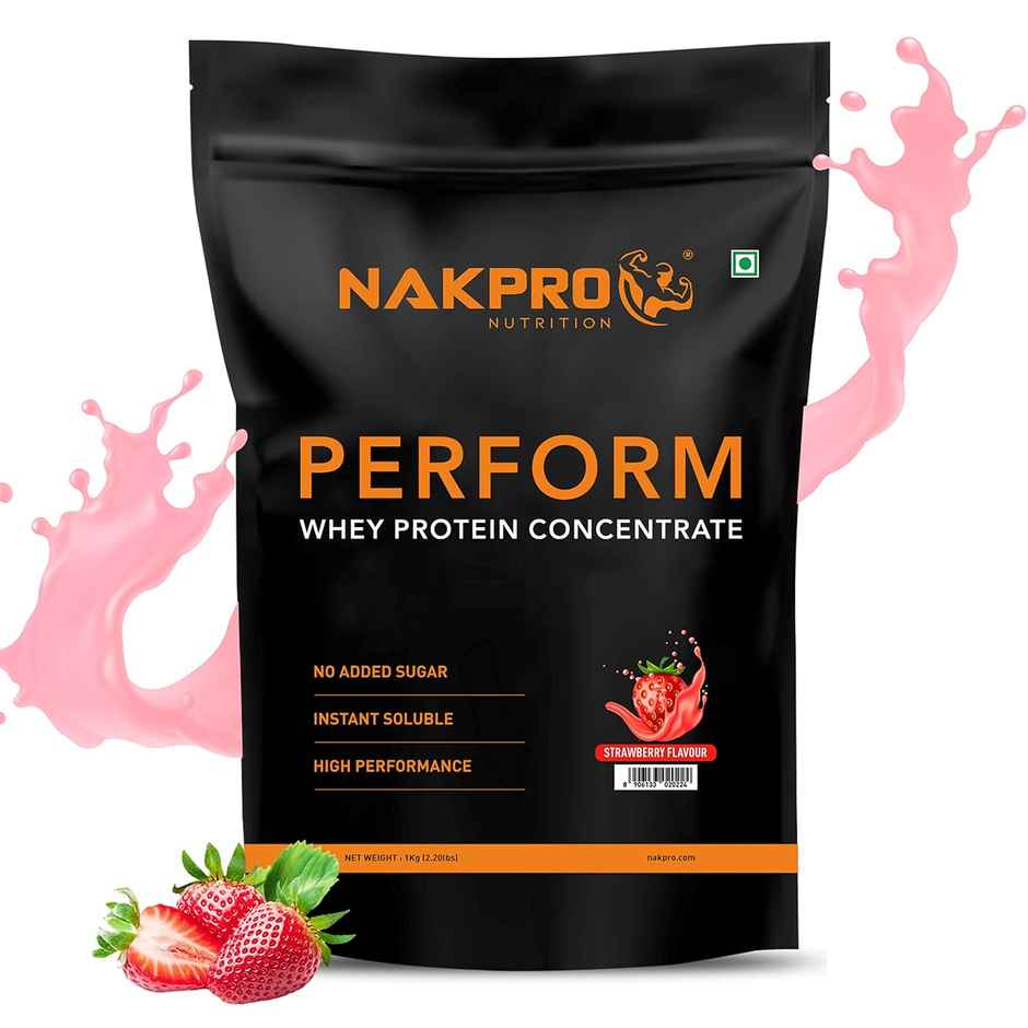 Nakpro Perform Whey Protein Concentrate Strawberry 24G Protein 5.3G Bcaa