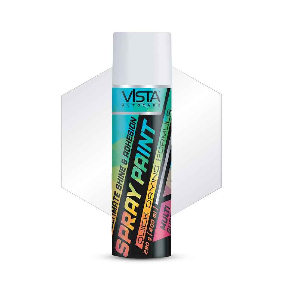Vista Auto Care Black Matte Spray Paint Quick-Drying | Multi-Surface For Metal (400ml) & Vista Auto Care White Spray Paint | Quick-Drying Multi-Surface For Metal | Wood |Plastic | Walls (400ml) Combo