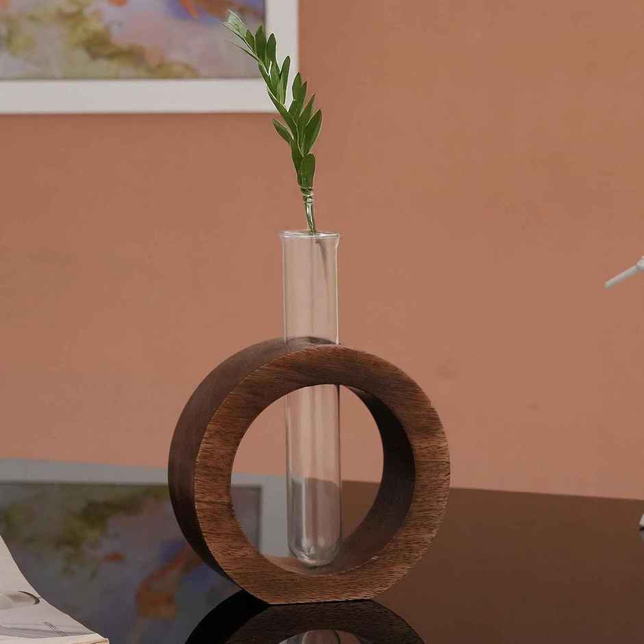TIED RIBBONS Test Tube Planter | Brown - 4.5 in x 5.5 in