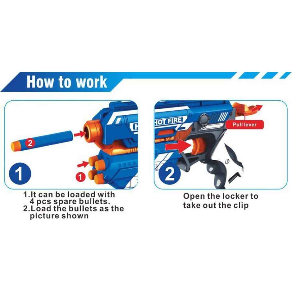 Toyshine Long-Range Foam Blaster Gun Toy with 10 Bullets | Safe & Multicolor Fun | Toy Gun