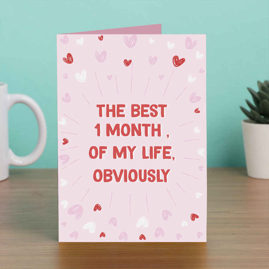 Happy Mail 1St Month Anniversary Monthiversary Card