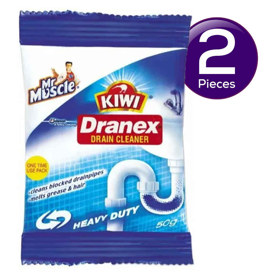 Mr. Muscle Kiwi Dranex Drain Cleaner Powder | Removes Clogs, Blockages In Just 30 Minutes Combo