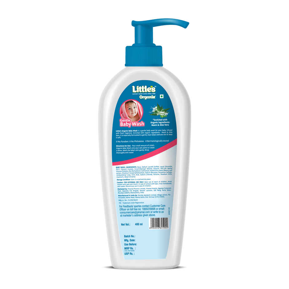 Little's Organix Moisturizing Baby Wash | Tear Free Baby Wash | Aloe Vera - Neem extract