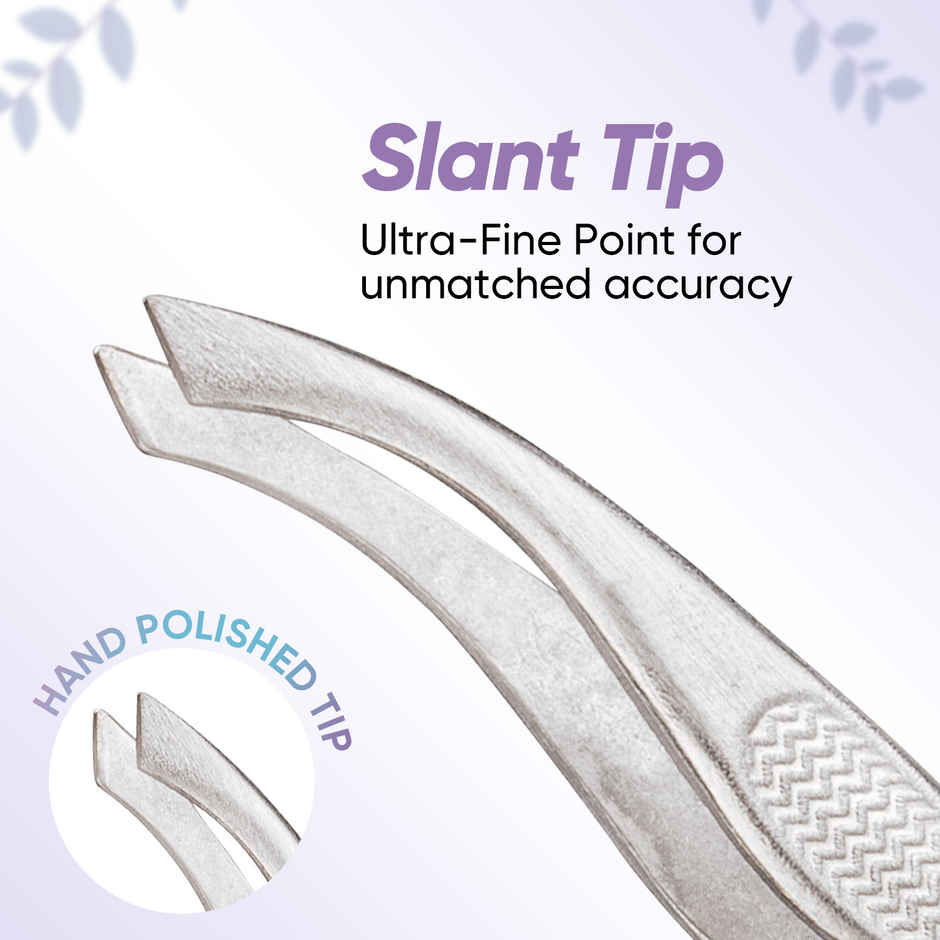 VEGA Tweezer - Slant Tip | Silver | (Tw-03)