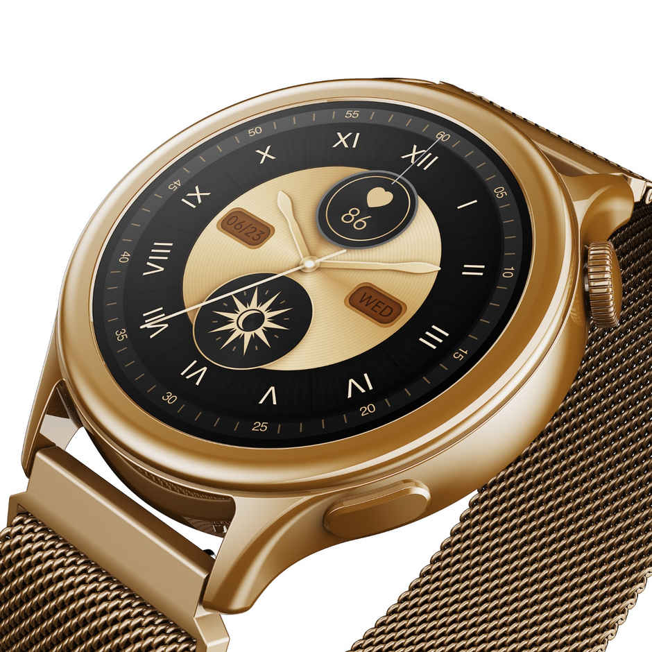 boAt Enigma Daze Smartwatch with 1.3" HD Display| SOS with Live Location Sharing (Metallic Gold)