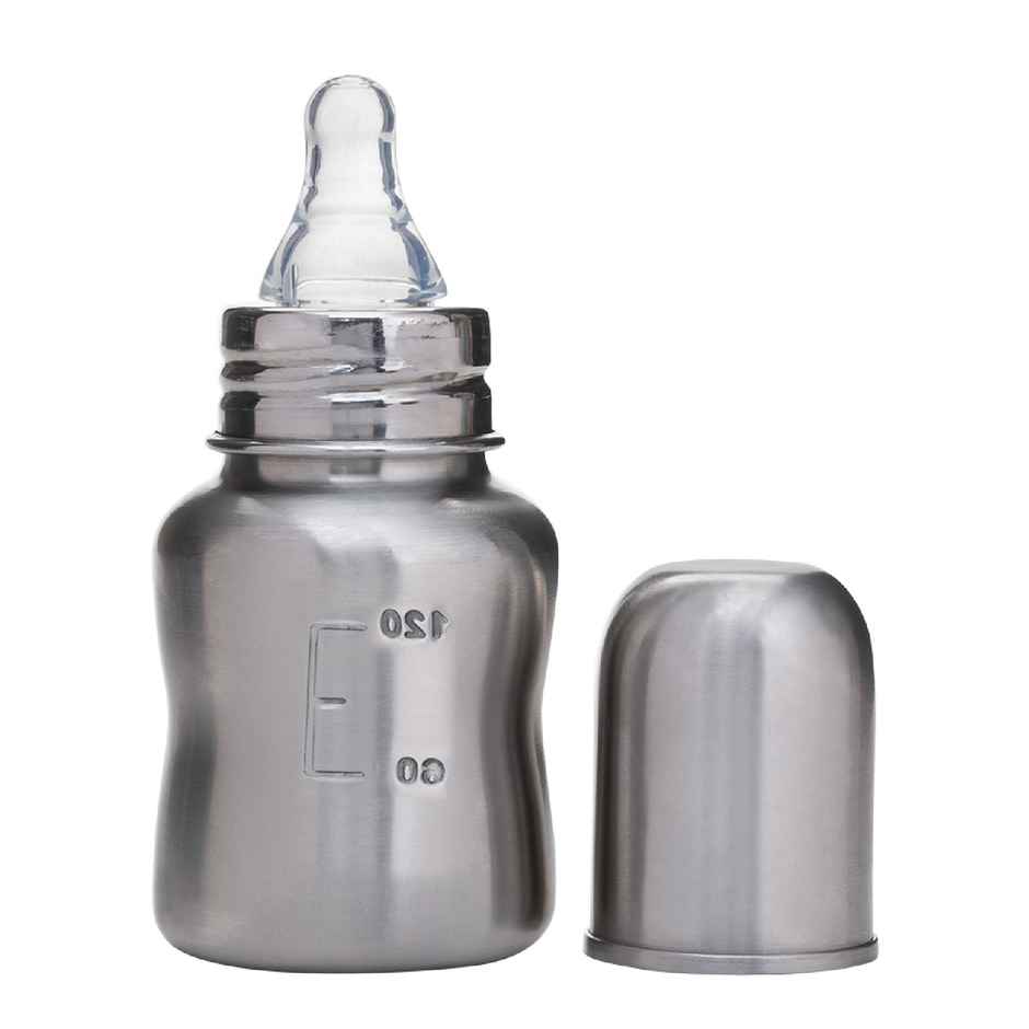 Vega Baby & Mom Steel Feeding Bottle | 120 ml | Regular Neck |B pa Free | Vbfb4-05