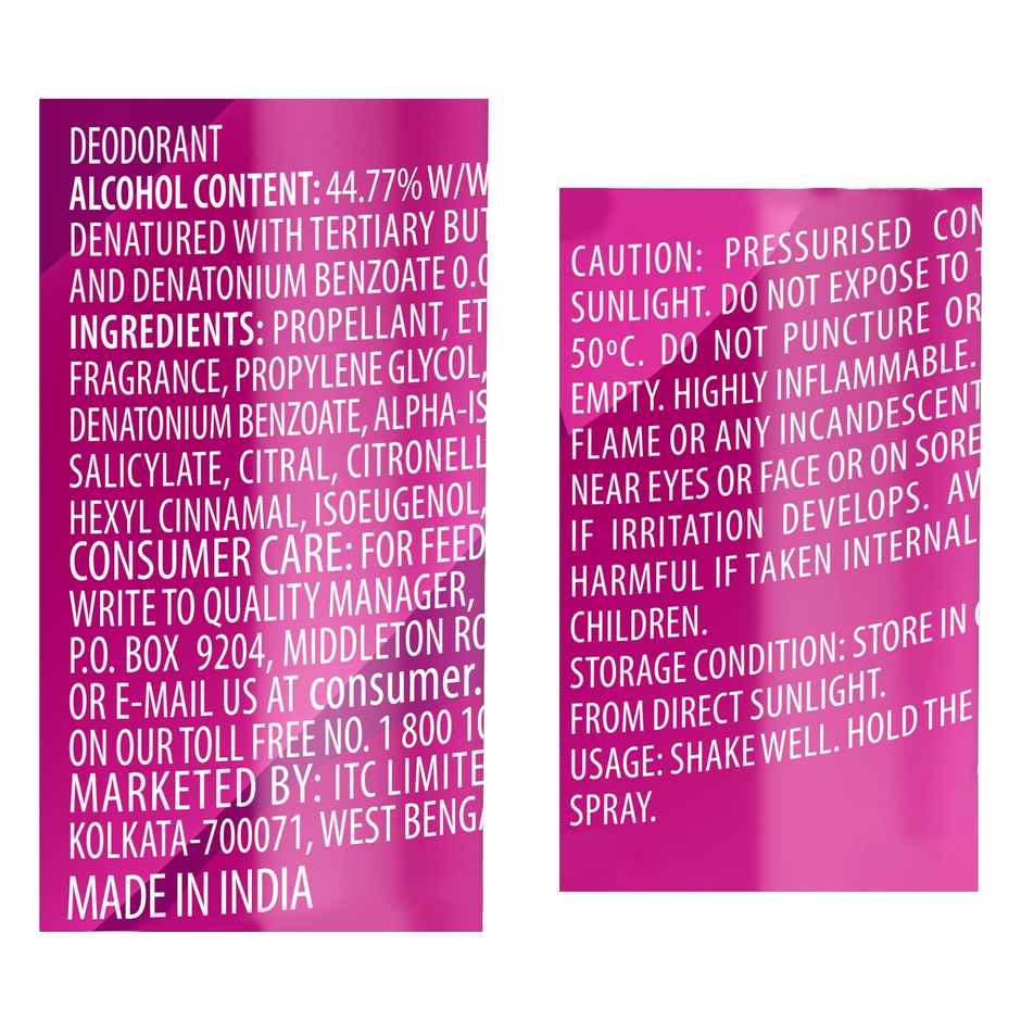 Engage Floral Zest Deodorant for Women, Citrus & Floral, Skin Friendly