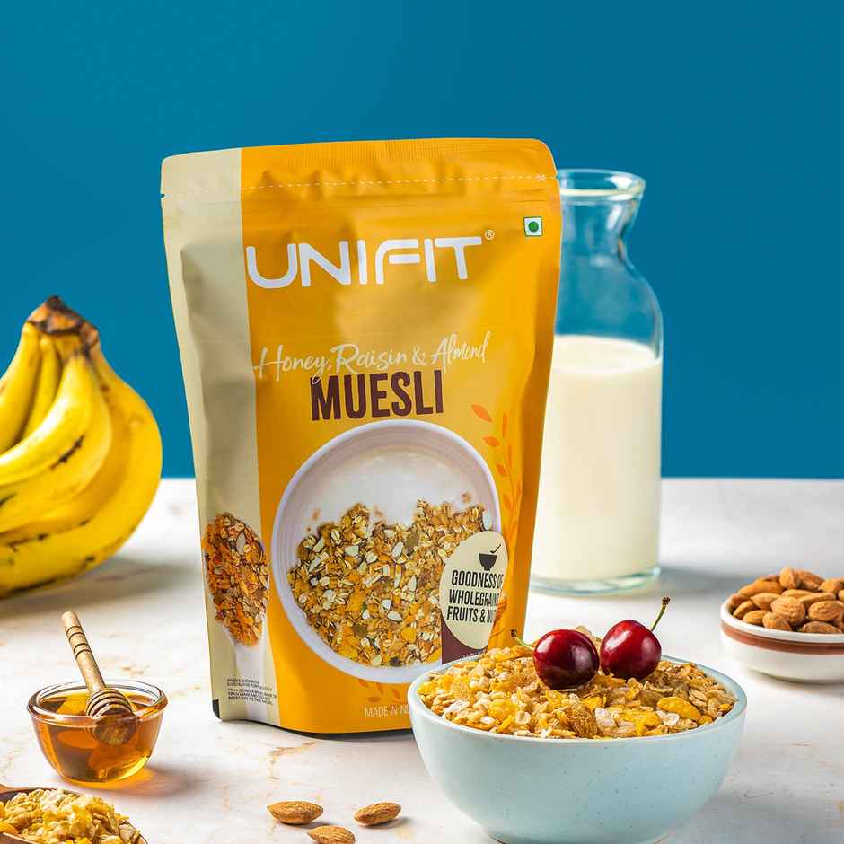 Unifit Honey Raisin Almond Muesli | Crunchy and Nutritious