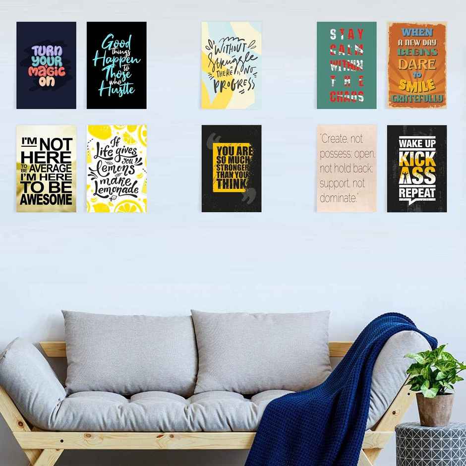 Paper Plane Design Wall Posters For Office Decor | Set of 10 | Size | 12 Inch x 18 Inch | D22