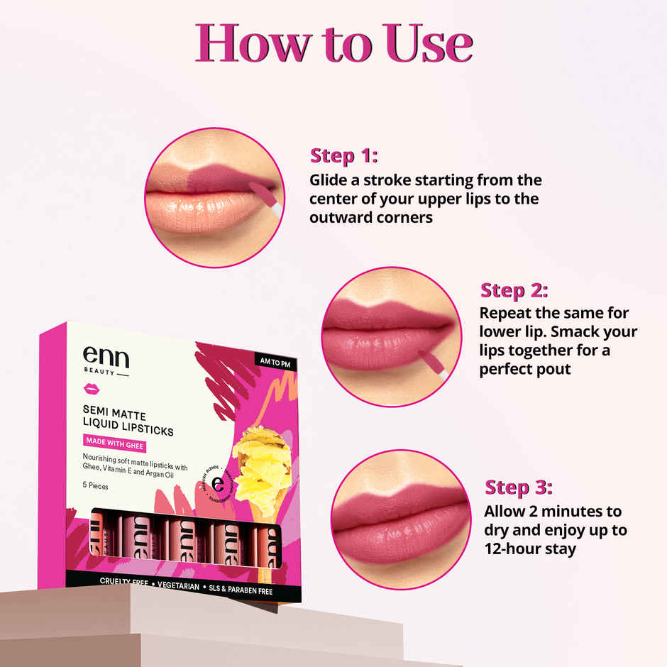 ENN Beauty Semi Matte Liquid Lipsticks | Long-Lasting Color