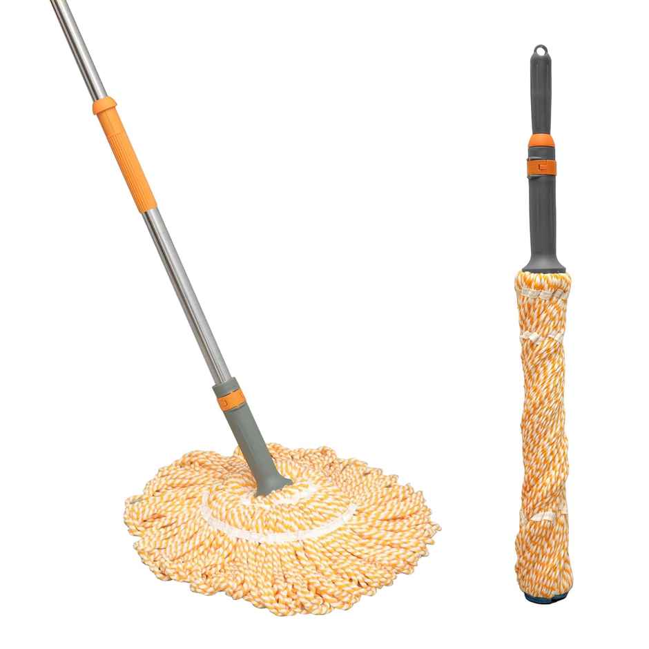 Chakaachak Microfiber Twist Mop With Stainless Steel Telescopic Handle