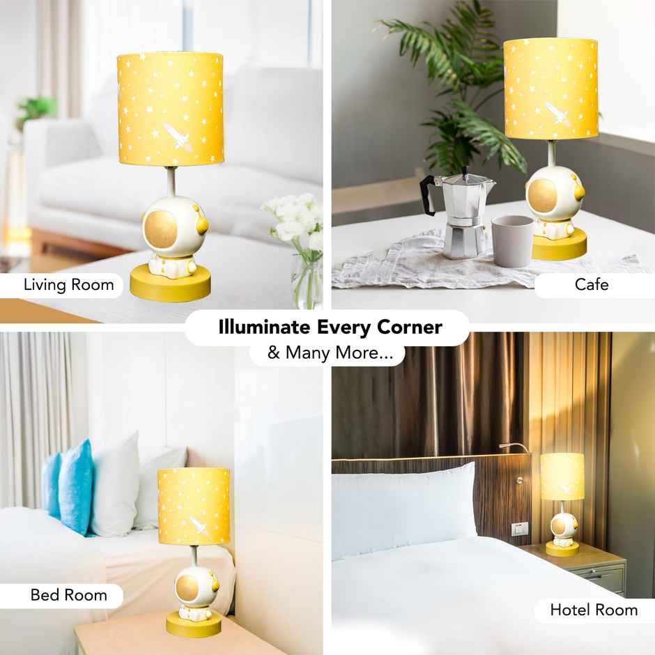 Ekhasa Ceramic Side Table Lamp For Kids Bedroom | Bedside Lamps For Children | Aesthetic Table Lamp