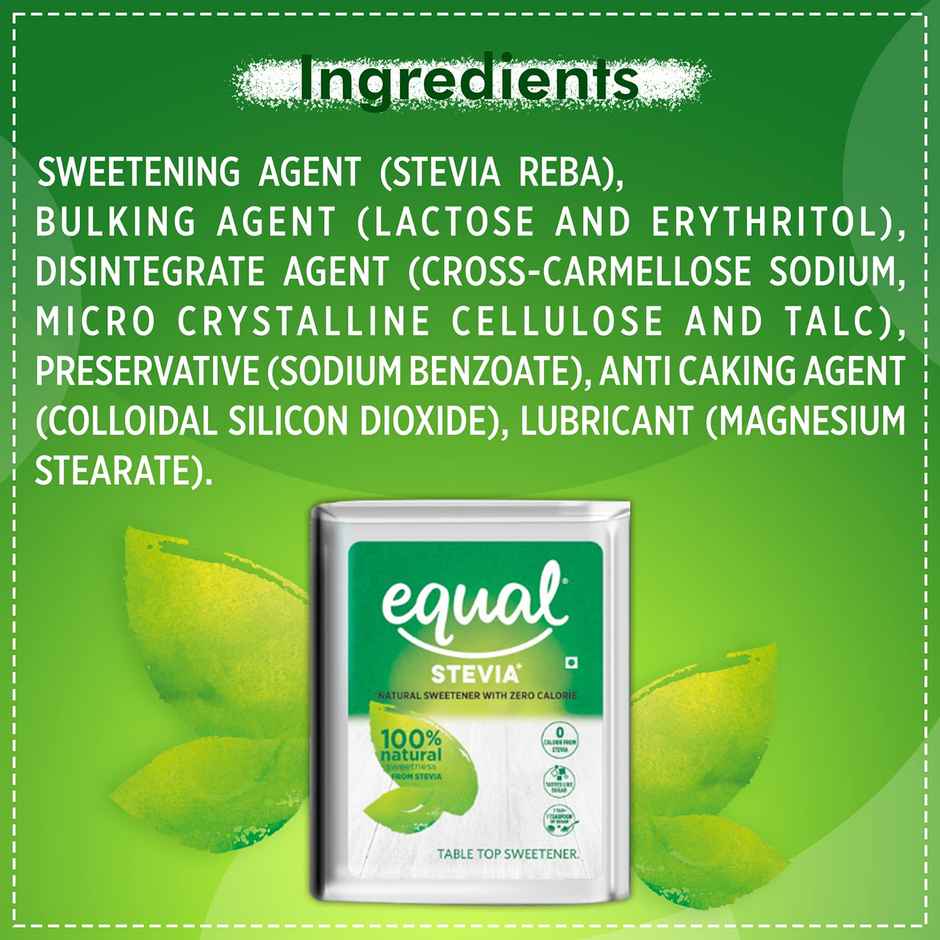 Equal Stevia Natural Sweetener Sugar Free Diabetic Friendly