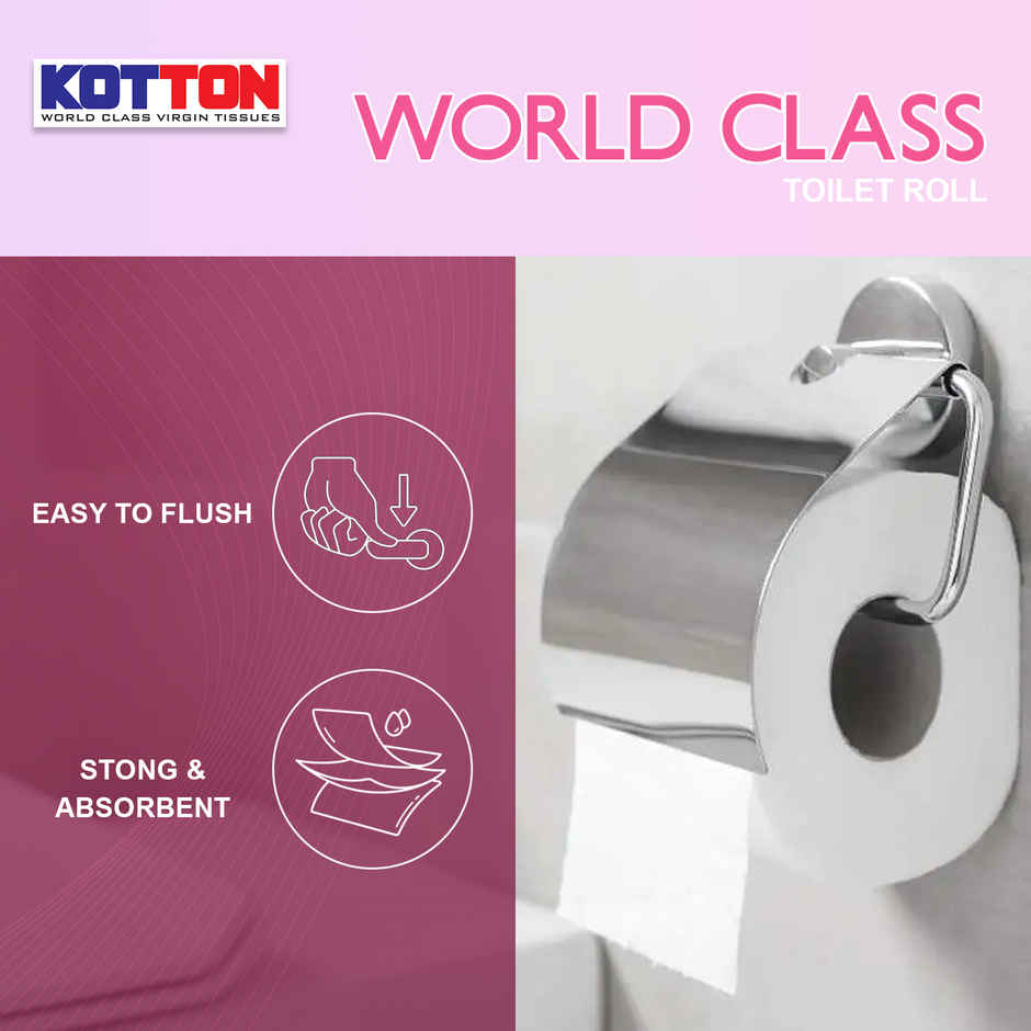 Kotton Toilet Roll - 2 Ply -100% Virgin Pulp/Paper, single pack 400 sheets