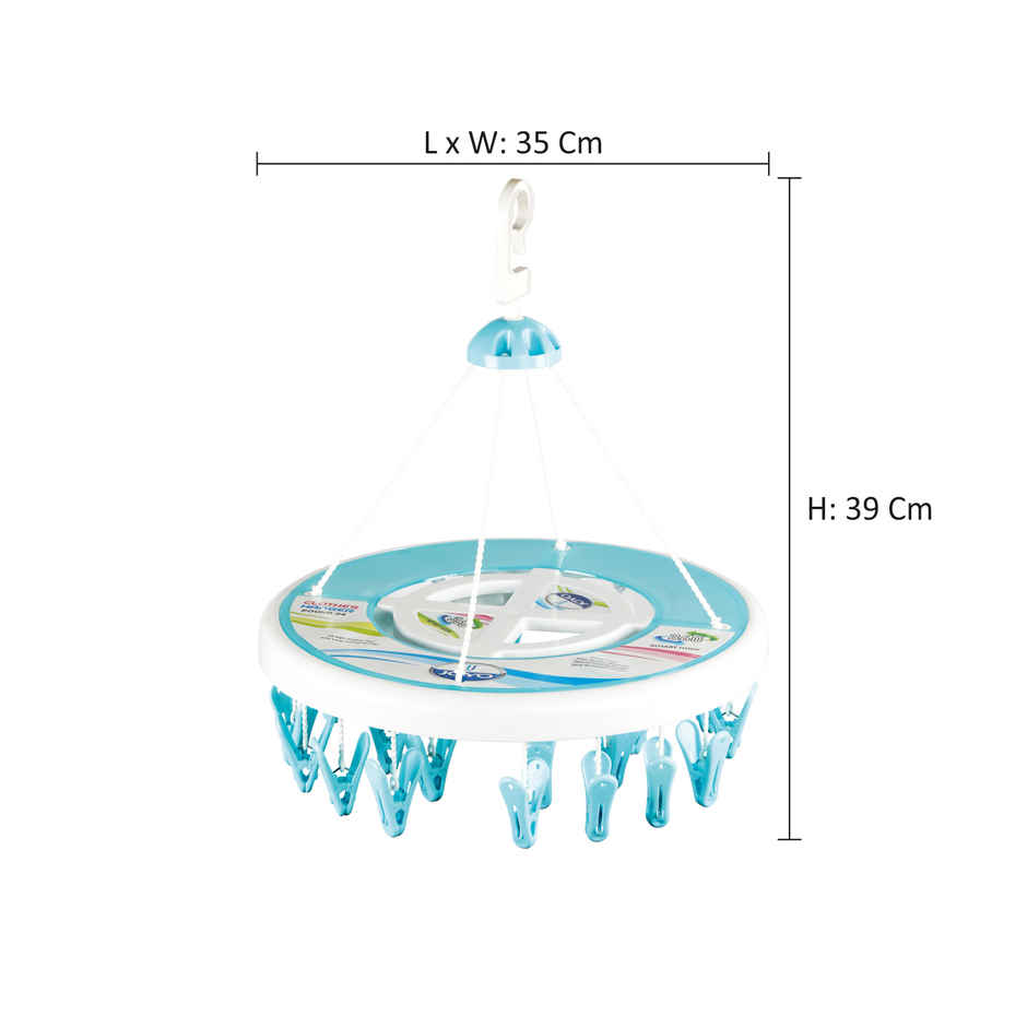 Joyo Plastics 24 Clip Cloth Hanging Hanger (Colour May Vary)