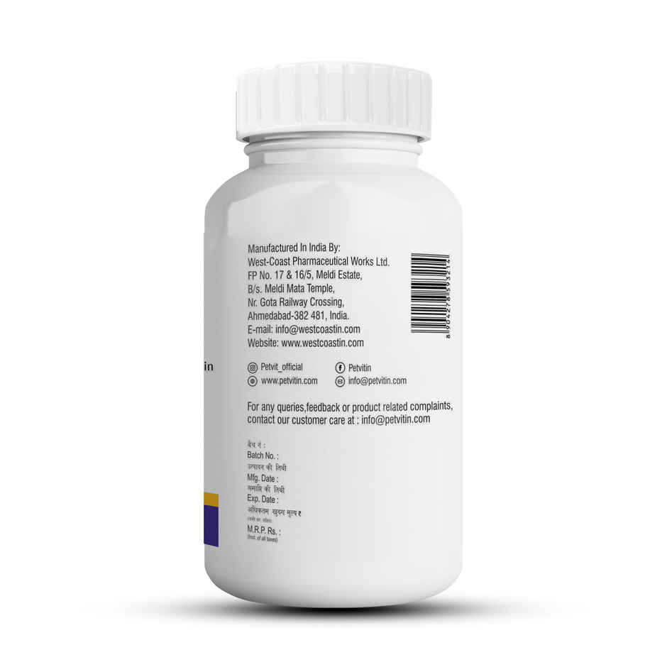 Petvit Skin & Coat Tablets For Dogs - 60 Chewable Tablets | For All Age Group