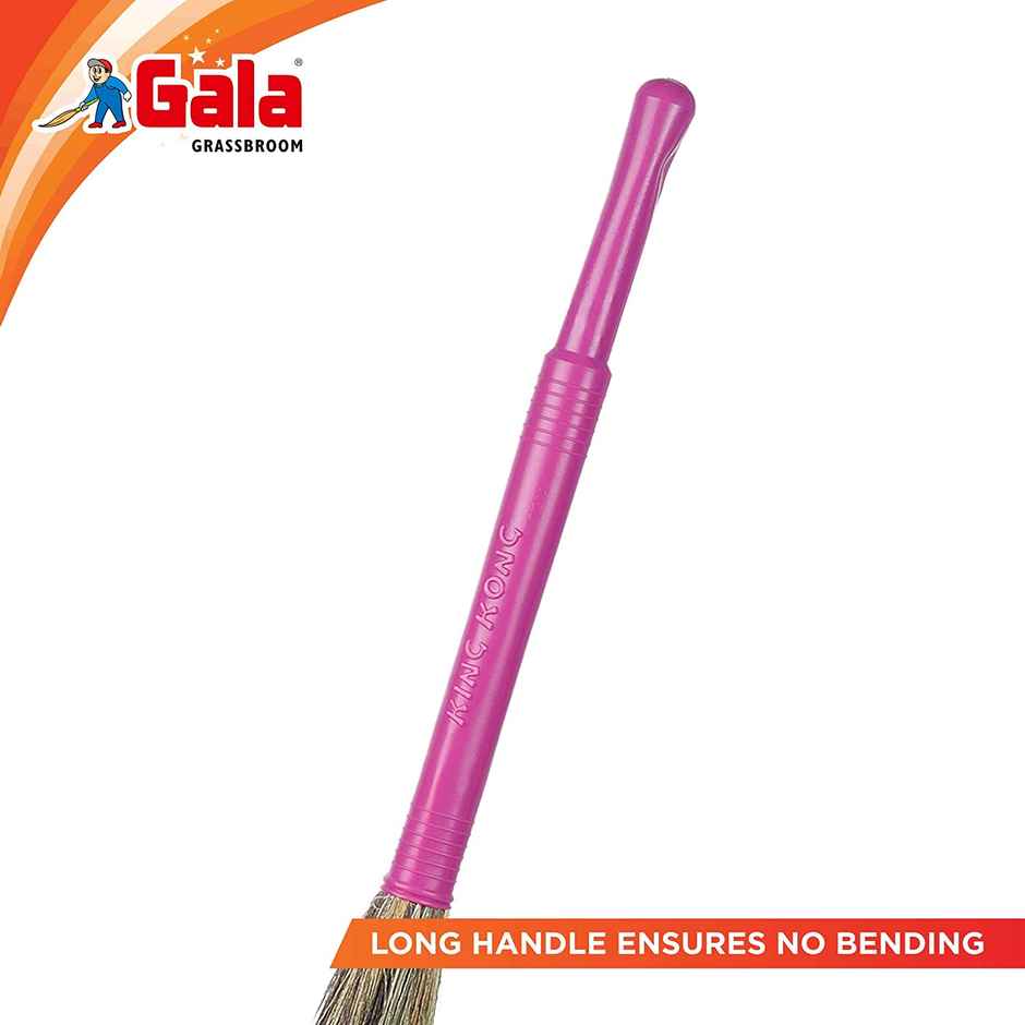 Gala Kingkong Grass Broom / Jhadu | Meghalaya Grass & Plastic, Brown & Pink)