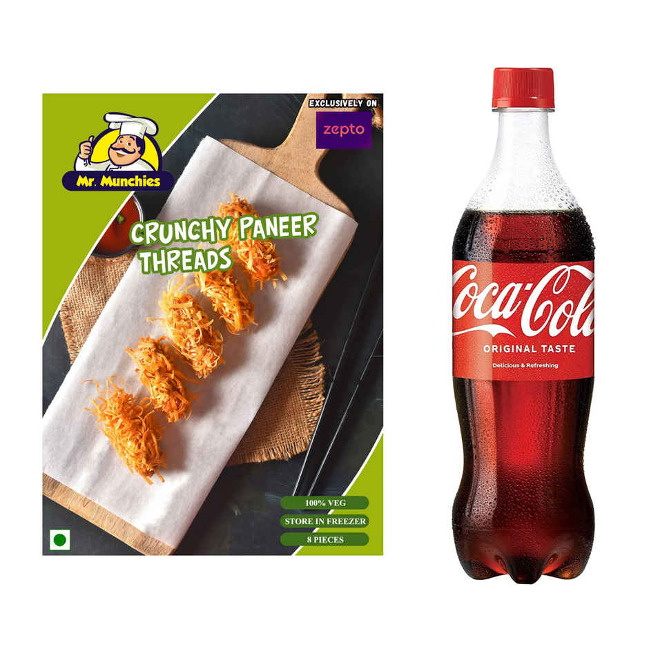 Mr. Munchies Crunchy Thread Paneer(220gms) & Coca-Cola Soft Drink(750ml) Combo 