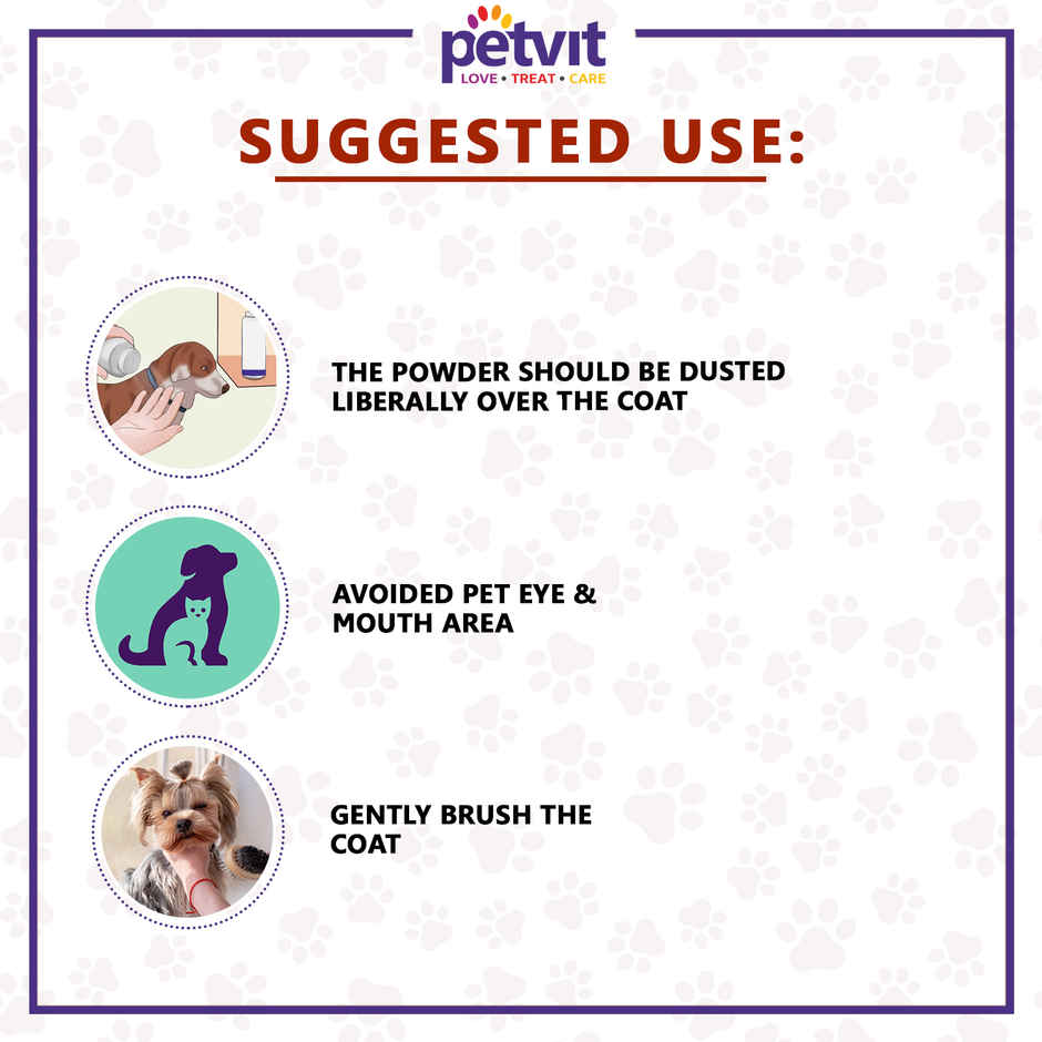 Petvit Tick Repellent Powder With Sandalwood |Paraben Free & Ph-Balance -For All Breed Dog & Cat