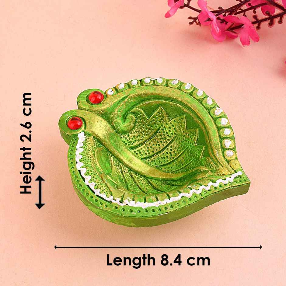 Designer Multicolor Clay Diya | 4 Pcs | Satvik