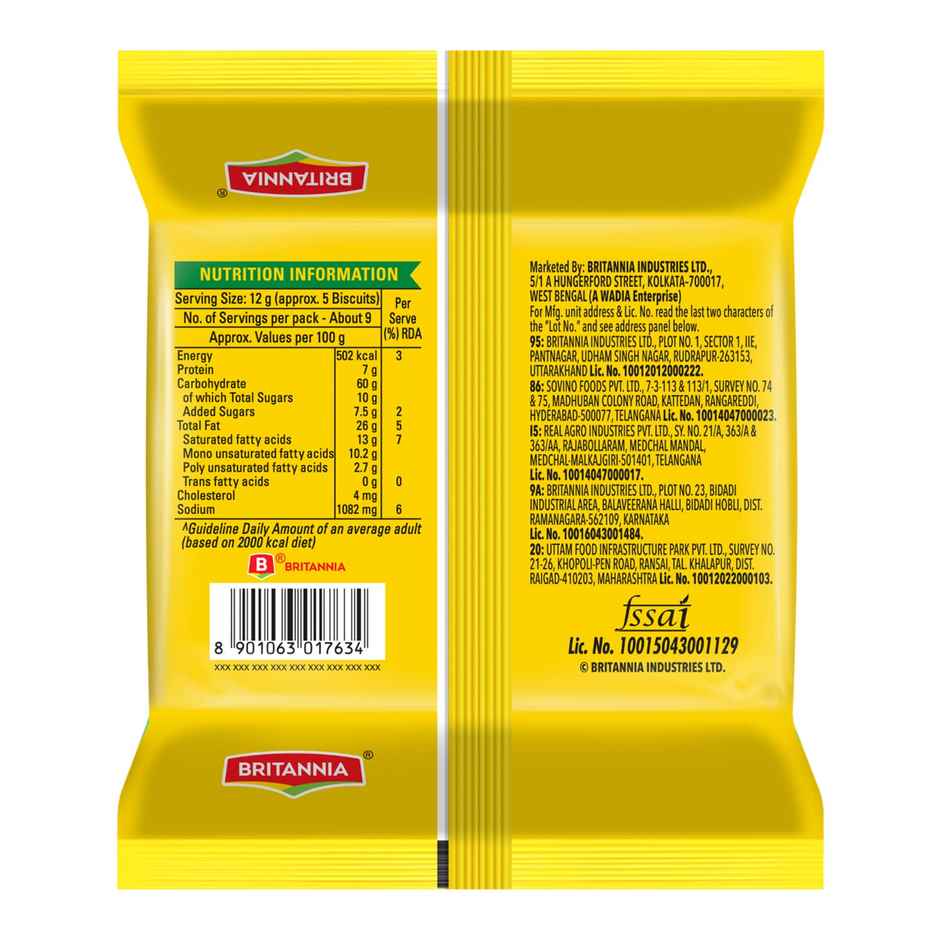 Britannia 50-50 Maska Chaska Biscuits Butter Flavoured Crackers | Combo