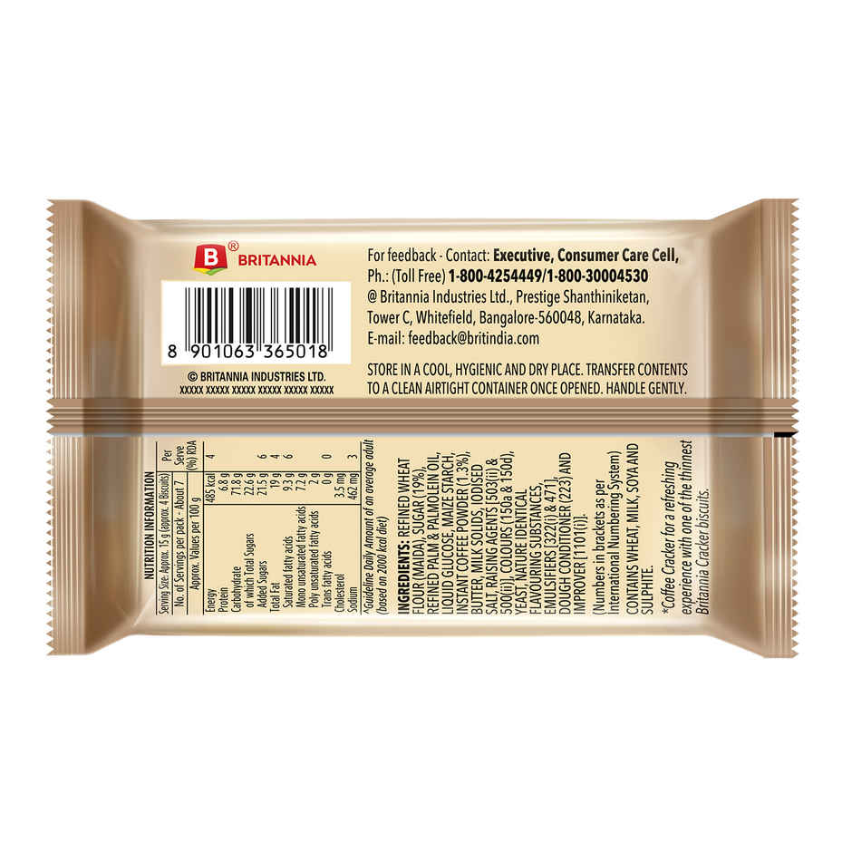 Britannia Biscafe Super Thin Coffee Flavoured Crackers | Combo