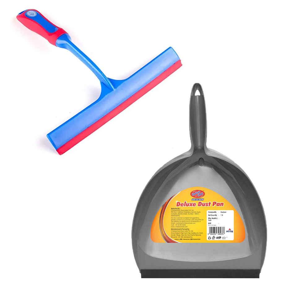 Chakaachak Eazo Wiper(1pc) & Chakaachak Deluxe Dustpan Grey(1pc) Combo