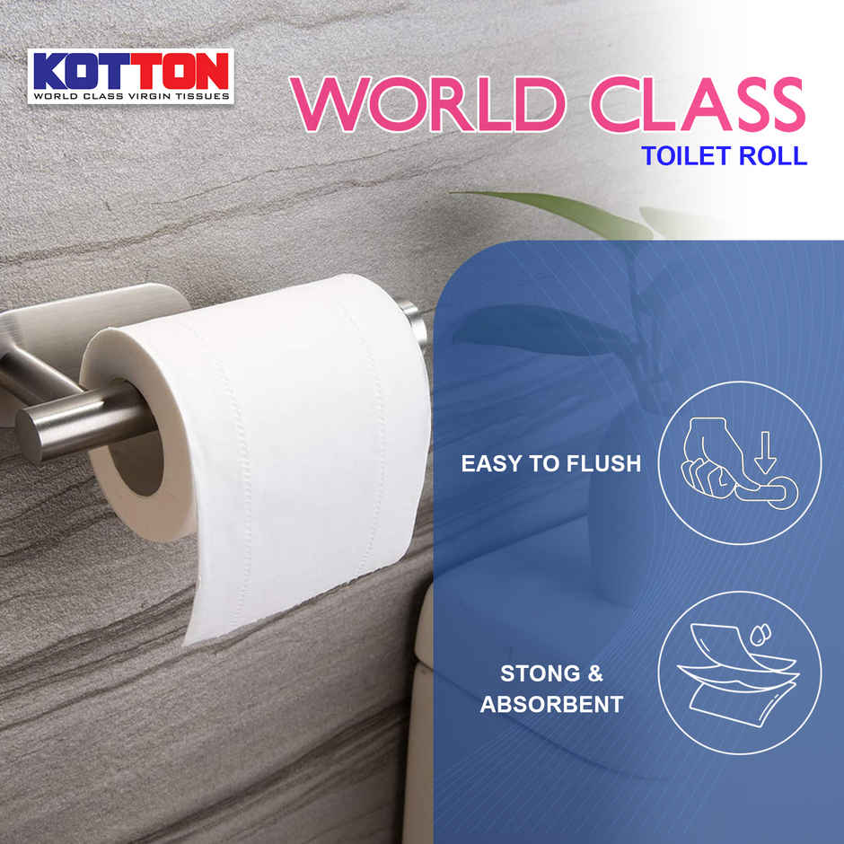 Kotton Toilet Roll - 2 Ply -100% Virgin Pulp/Paper, Pack of 4 ,230 sheets