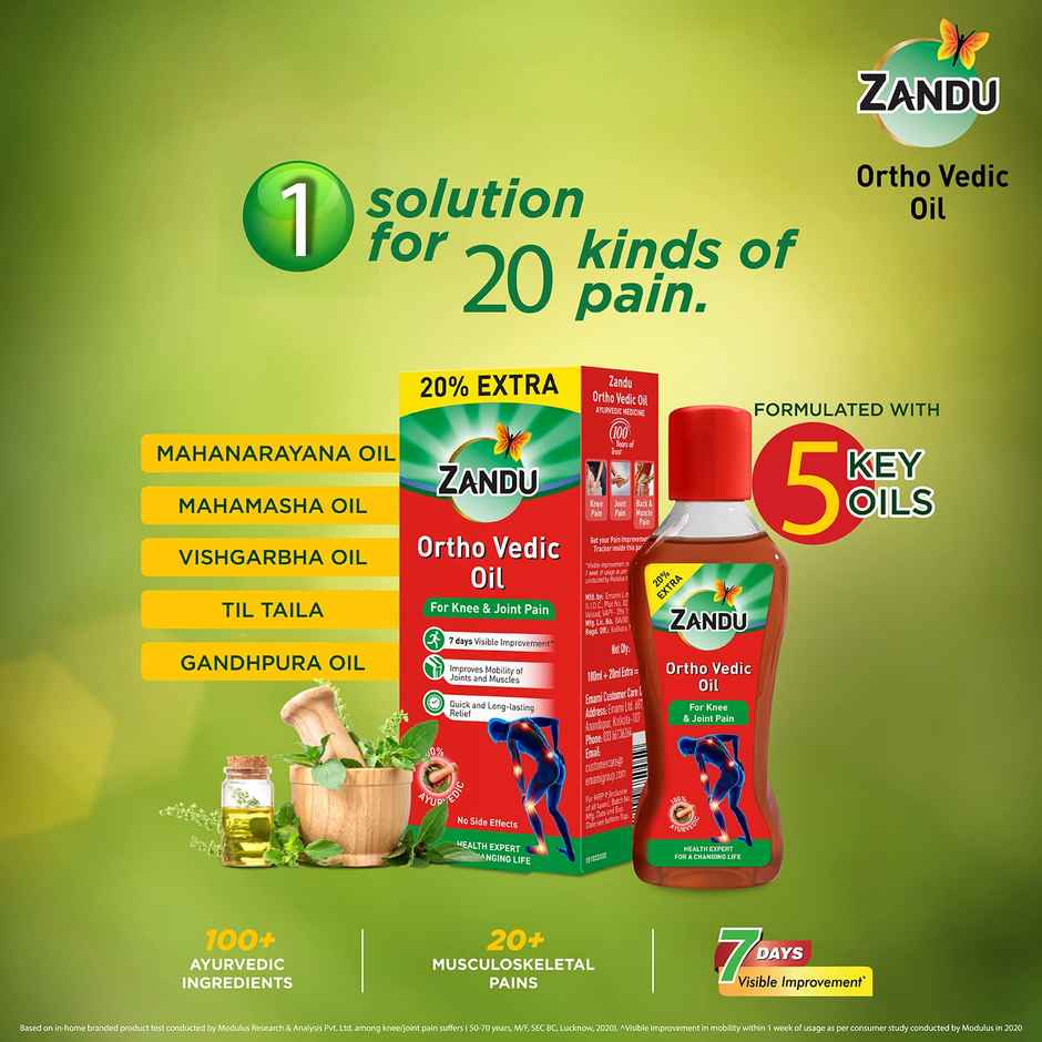 Zandu Ortho Vedic Knee & Joint Pain Oil 60mL