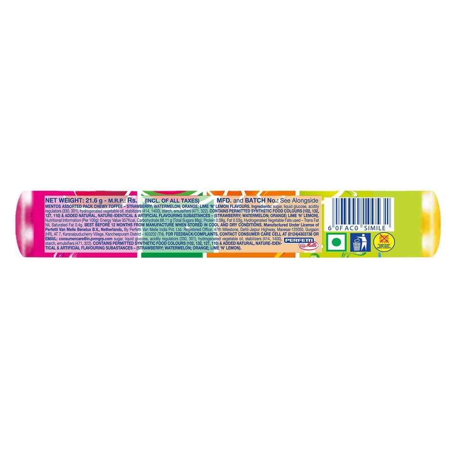 Mentos Rainbow Assorted Flavour Chewy Candy Stick
