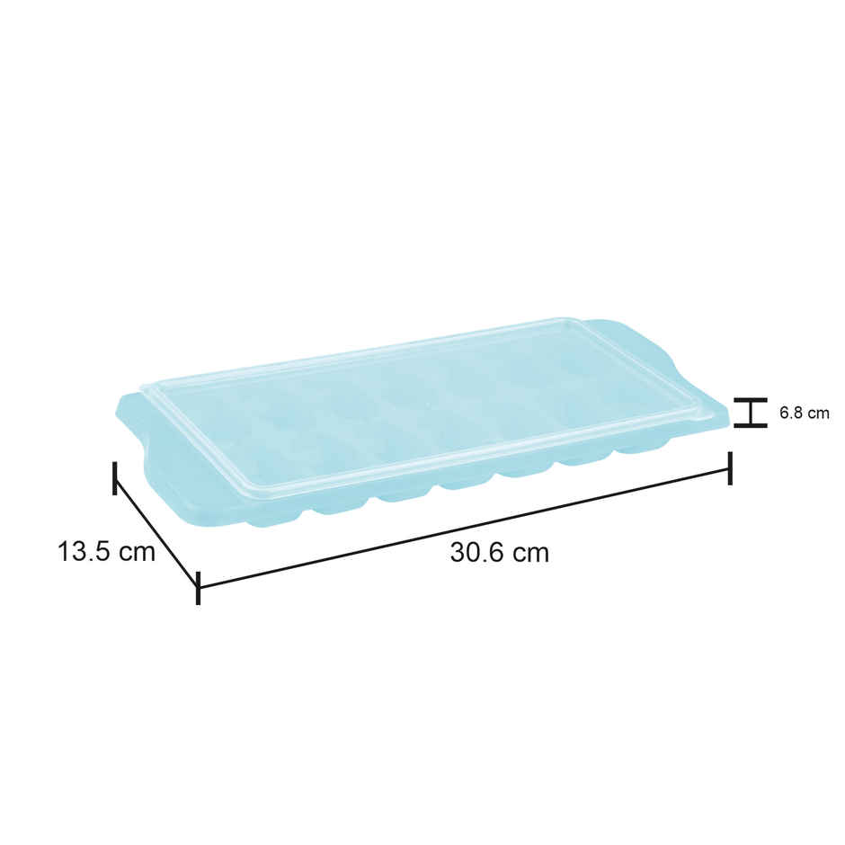 Icy Ice Cube Tray With Lid (Set Of 2) (Colour May Vary)