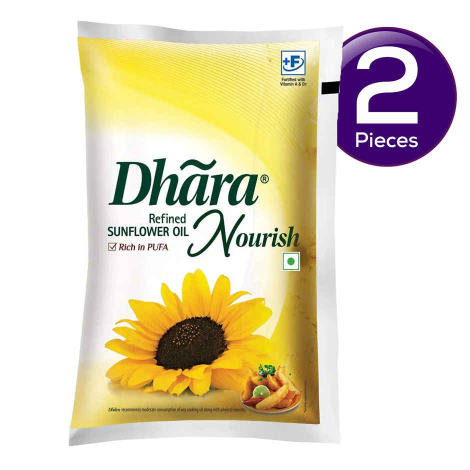 Dhara Nourish Refined Sunflower Oil - Pouch Combo
