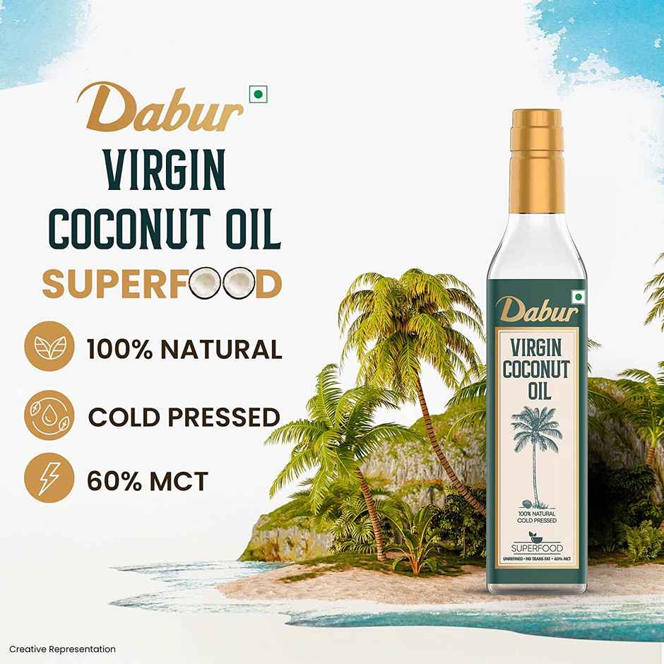Dabur Virgin Coconut Cold Pressed Oil (Nariyal Oil)
