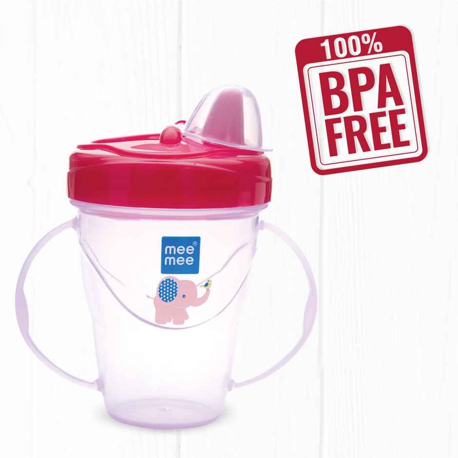 Mee Mee Baby Sipper Cup |Anti-Spill Feeding Bottle | Lightweight & BPA Free, Pink