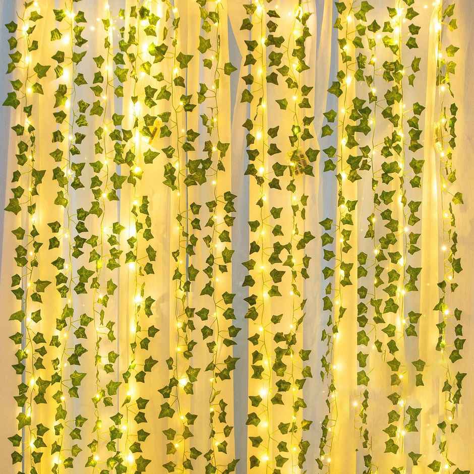 Party Propz Artificial Ivy Garland Fake Plants Vine Hanging Garland For Party Decoration With 80Led