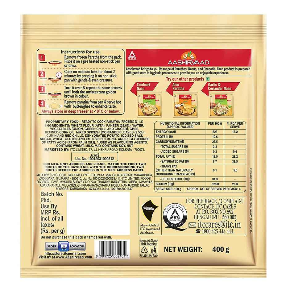 Aashirvaad Paneer Paratha